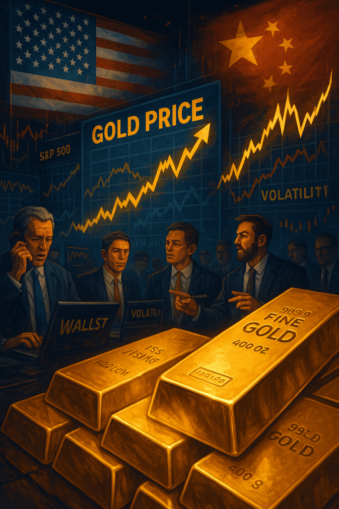 Traders watch gold prices surge above $4,100 as US-China trade tensions ease and markets rebound